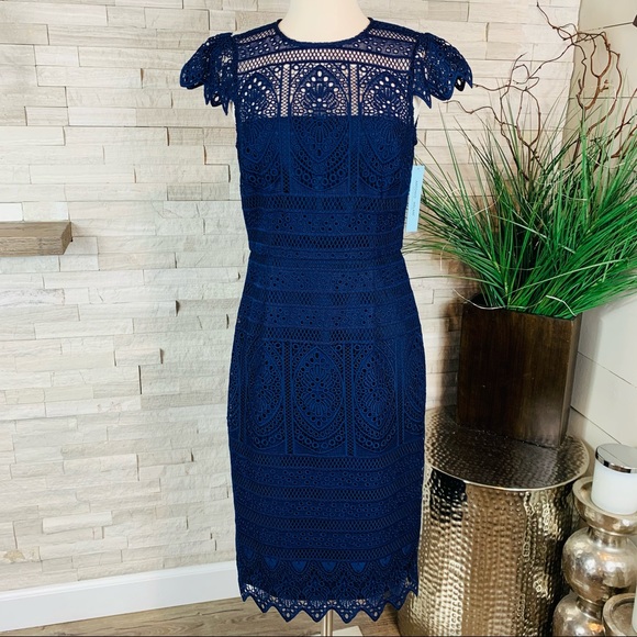 Antonio Melani NWT Navy Kelly Lace Sheath Dress - Picture 3 of 10